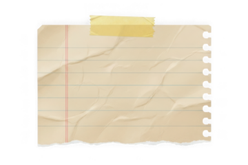 Paper crumpled notebook sheet with tape