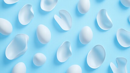 Eggshell Pattern on Pastel Blue Surface