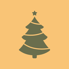 Abstract christmas tree, christmas holiday element - Vector illustration