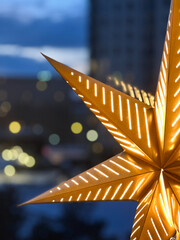 Gold star. Christmas decorations.