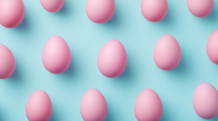 Elegant Pink Egg Pattern on Soft Blue