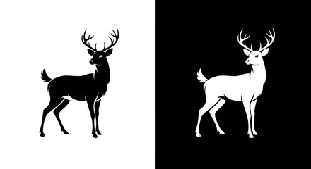 Fototapeta premium Elegant Deer Silhouette Vector Illustration