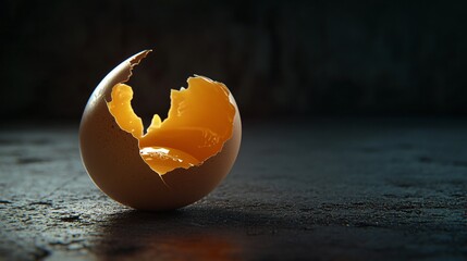 Peeled Egg with Double Shell, Ample Copy Space