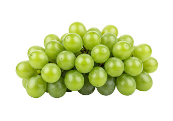 Isolated cluster of fresh green grapes ready to eat as a healthy fruit snack, summer harvest