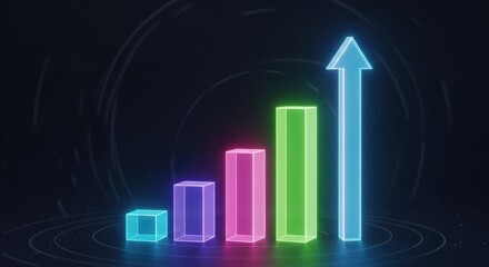 Colorful illuminated bar visualization showcasing startup success and datadriven expansion