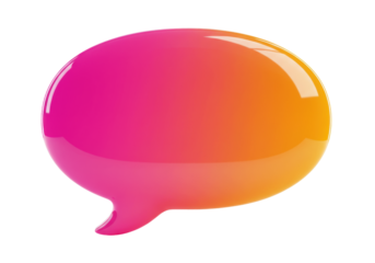 Isolated glossy speech bubble for message, communication, information, chat, or thought