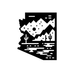 state of Arizona vector black and white, arizona, america, usa, vector, black and white, map, wallpaper, image