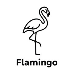 Flamingo Logo Vector: Minimalist Bird Design for Fashion, Beauty, and Tropical Brands