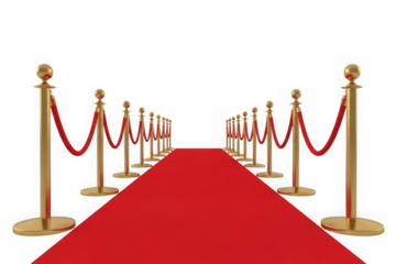 Red carpet with golden rope barrier