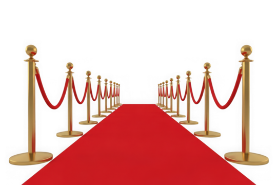 Red carpet with golden rope barrier