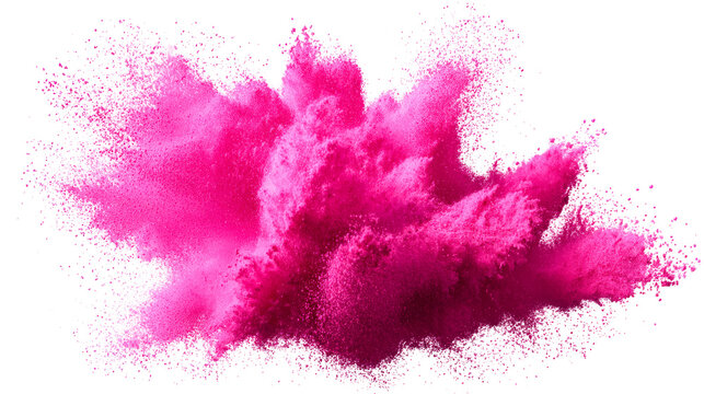Pink Powder Explosion on White Background - Powered by Adobe