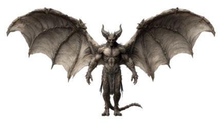 Majestic Dragon Creature With Spreading Wings Isolated