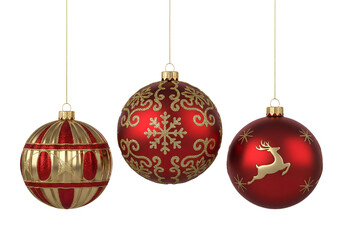 Red and Gold Christmas Ornaments Hanging Decoration