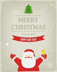 Christmas greeting card. Holiday background. Merry Christmas and Happy New Year. Vector