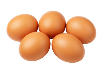 Isolated group of fresh organic eggs, healthy natural breakfast, protein nutrition