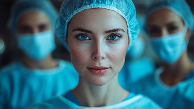 Confident Female Surgeon Doctor in Operating Room