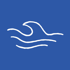 hand drawn ocean waves line art illustration