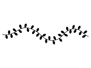Minimalist elegant botanical wavy line graphic, a versatile leaf scroll vector divider for decorative design elements