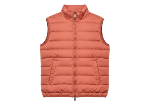 Isolated sleeveless warm vest, autumn puffy casual outwear for comfort and style for men