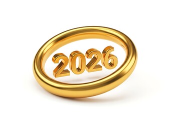 A golden ring encompassing the year 2026, representing future time and planning.