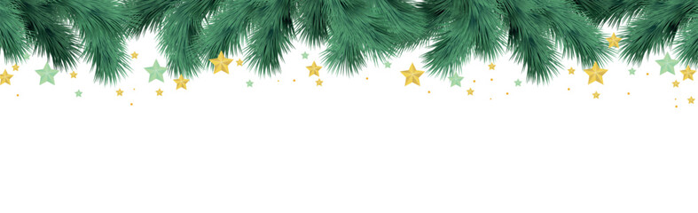 Realistic fir branches on a white background - Vector illustration