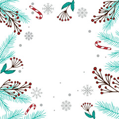 White Christmas background, festive web template - Vector illustration