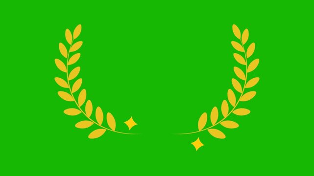 An animated laurel wreath symbolizes victory, honor, and achievement. Ideal for award videos, success themes, or celebratory motion graphics.