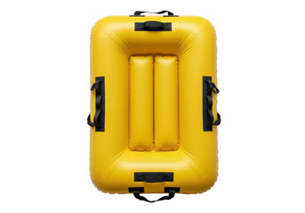 Isolated yellow river raft float tube for water sport adventures on seamless backdrop