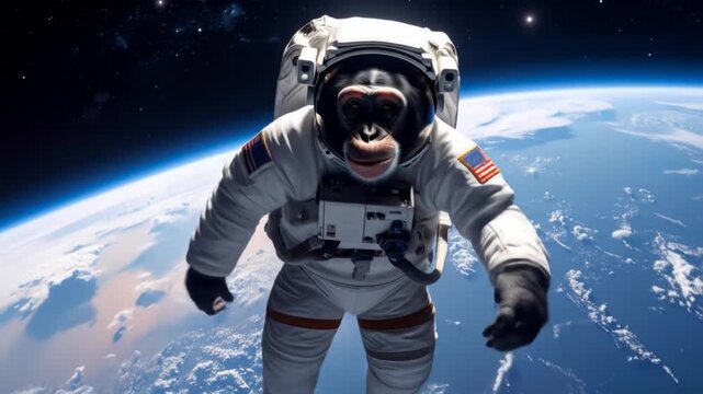 Ape Astronaut in Space.