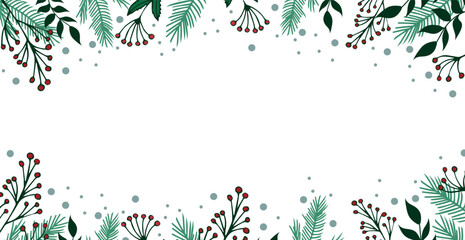 White Christmas background, festive web template - Vector illustration