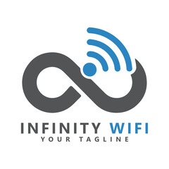 Wifi logo design, infinity with wifi icon