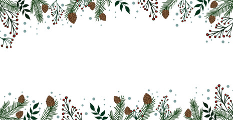 White Christmas background, festive web template - Vector illustration