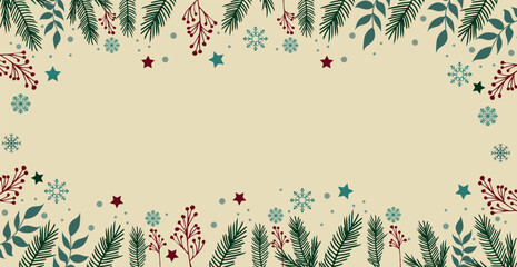 Light Christmas background, festive web template - Vector illustration