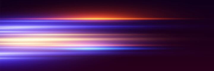 Neon light paths, the effect of moving light and lines.