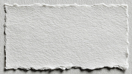 A textured piece of paper with a torn edge, creating a simple and elegant design