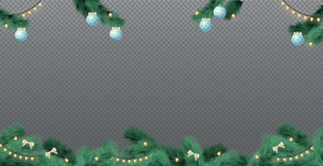 New Year Christmas background, festive fir tree, web template without background for advertising, postcards - Vector illustration