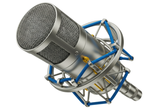 Isolated studio condenser microphone for professional music recording; studio vocal equipment