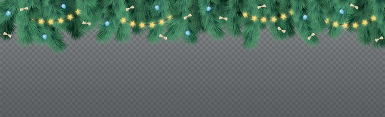 New Year Christmas background, festive fir tree, web template without background for advertising, postcards - Vector illustration