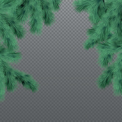 New Year Christmas background, festive fir tree, web template without background for advertising, postcards - Vector illustration