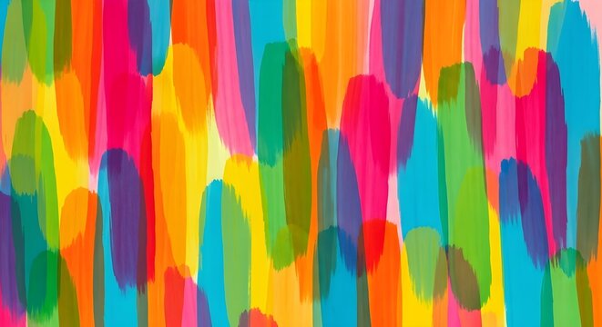 Vibrant abstract vertical brush strokes of rainbow colors creating a lively and energetic background pattern