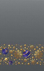 Panoramic Festive New Year Christmas Web Template for Postcard, Advertising No Background - Vector illustration