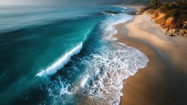 aerial view of a pristine beach