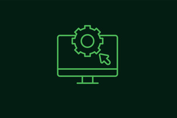monitor settings illustration in flat style design. Vector illustration.	
