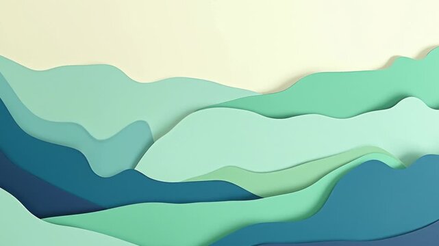 Paper cut art with geometric indigo lime mint and white layer