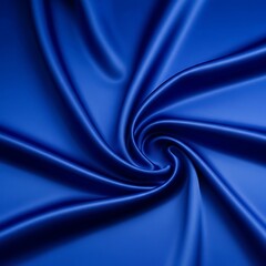Obraz premium Rich Royal Blue Silk Fabric Swirl - Textured Blue Background with Elegant Folds