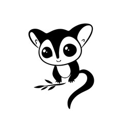 Obraz premium Sugar Glider. Sugar Glider simple black and white line art vector logo