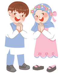 Cute muslim greeting for eid