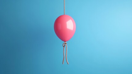 Symbolic Pink Balloon and Noose on Blue