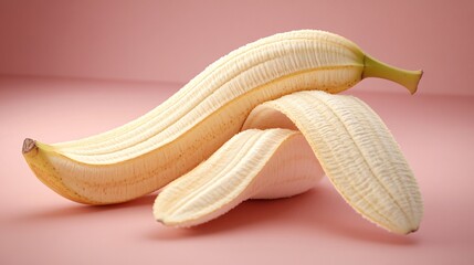 Elegant Pink Banana on Soft Pink Background