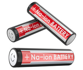 Na-ion batteries cylindrical type, 3D rendering